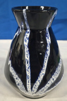 Blue Mountain Art Studio | Vase With Cobalt Blue Granite Drip Design 6.5" Tall | * No Chips Or Cracks *