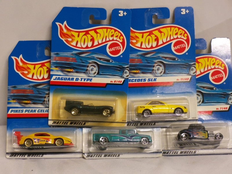 5 New 1990's HOT WHEELS Cars