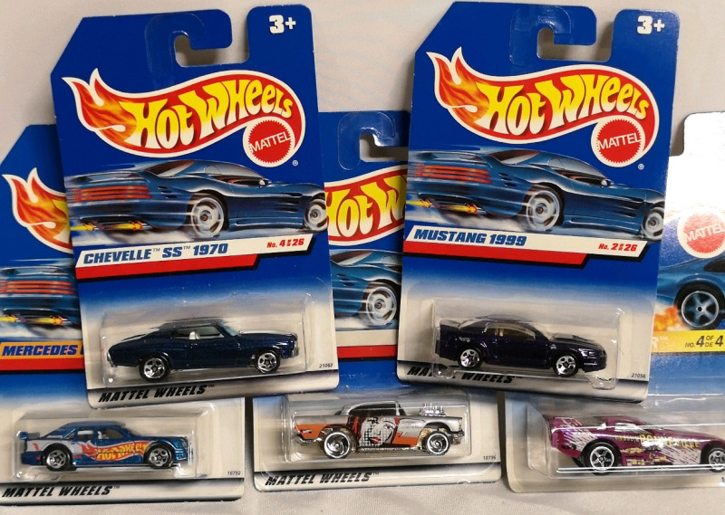 5 New 1990's HOT WHEELS Cars