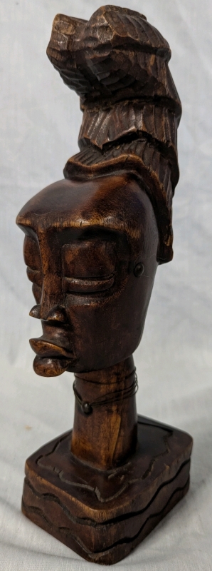 Vintage | Hand Carved African Female Bust. 12.5" Tall.