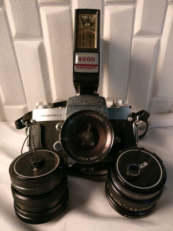Vintage Miranda Sensorex II Camera + 2 Lenses & Flash
