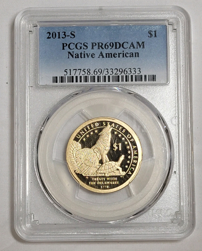 2013 S United States of America One Dollar Coin , PCGS Graded PR 69 DCAM