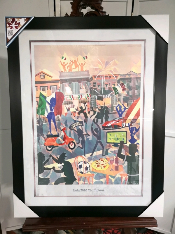 New Framed Italy 2020 Soccer Champions Print by S. Falcone