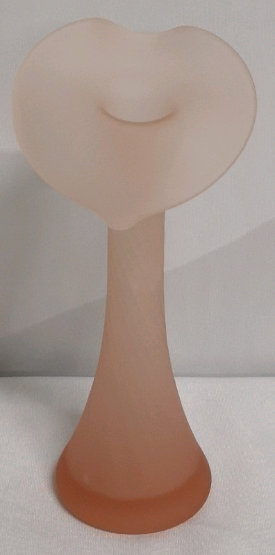 Vintage Vase Pink Satin Glass Jack in the Pulpit 8.25" Art Nouveau Elegant