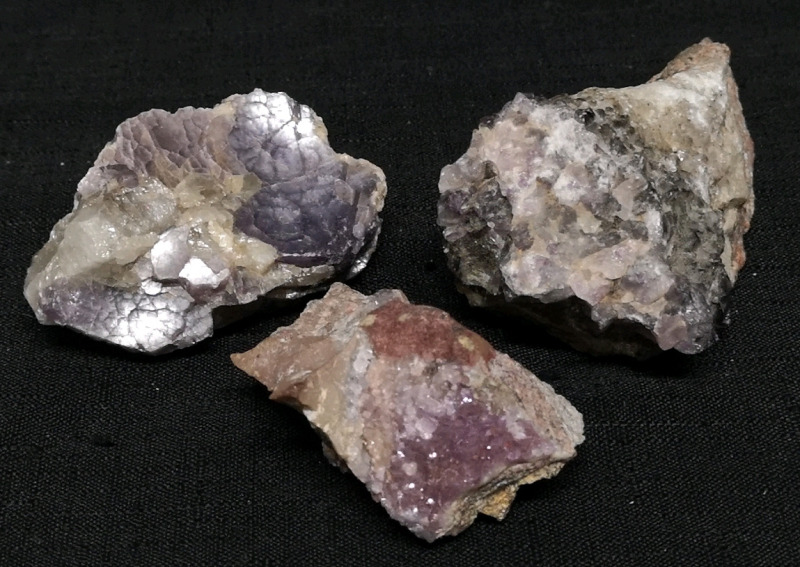 3 Amethyst Quartz + Stones - Range in Length 2.75" to 3.25"