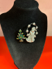 Crystal Rhinestone Tree + Santa with AB Cloak Brooches - 5