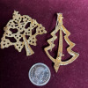Ice Rhinestone Tree Brooch + Modernist Rhinestone Tree Beooch - 2