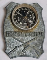 Vintage 1960s Frontier Marshal Compass Badge Collectable Souvenir from Disneyland . Measures 1.5"&times;2"