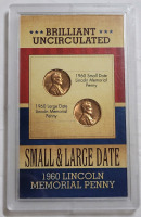 1960 United States of America Small Date & Large Date Brilliant Uncirculated Lincoln Memorial Pennies