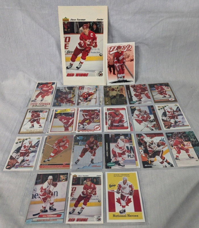 Steve Yzerman Collection! 27 Trading Cards and More!