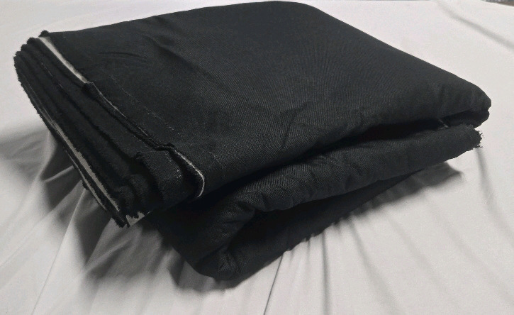 New | Black Polyester / Grey Felt Extra Extra Large Fabric Sample | Measuers Approximately 410" x 58" ( 34' x 4' 9"