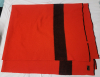 Vintage Bird's Quality Red w/Black Strips Wool Blanket. Made by The Bird Woollen Mill Co. Ltd . Bracebridge Ont. Measures 88"×68" - 3