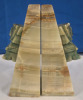 2 Heavy Marble Book Ends With Aztec Tiki Mayan Sculptures On Front Faces | Measures 3" x 2.5" x 7" - 2