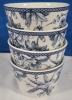 4 | Home Goods | Adelaide Blue Decorative Bowls With Flower Design | Measures :4.5" Diameter & 2¾" Tall * No Chips Or Cracks *