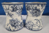 4 | Home Goods | Adelaide Blue Decorative Bowls With Flower Design | Measures :4.5" Diameter & 2¾" Tall * No Chips Or Cracks * - 2