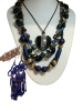 Bead work Earrings Three Necklaces and Art Glass Pendant - 2