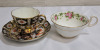 Aynsley Imari Cup & Saucer and Aynsley Pink Roses Cup . All Three (3) Pieces Ring True . No chips or cracks , some minor wear to gold trim