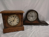 2 Vintage Wooden Mantle Clocks - AS IS