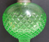 Vintage Vaseline Uranium Glass Westmoreland English Hobnail Lamp . Measures 12" Tall . Appears to have been converted from oil lamp to electric Lamp . Original Bottom Glass has not been Altered. No chips or cracks . Tested Working. - 4