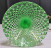 Vintage Vaseline Uranium Glass Westmoreland English Hobnail Lamp . Measures 12" Tall . Appears to have been converted from oil lamp to electric Lamp . Original Bottom Glass has not been Altered. No chips or cracks . Tested Working. - 7