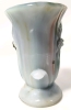 Gorgeous Vintage Signed Akro Agate Green Blue Orange White Slag Glass Lily Vase | 4.25" H - 4