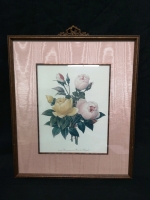 Vintage Framed Floral Print - 15.5 by 18.5"
