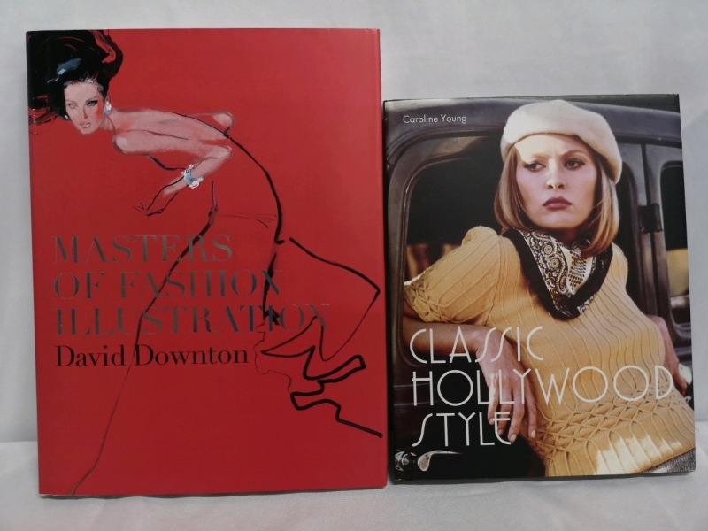 2 Hardcover Books on Fashion Illustration & Classic Hollywood Style