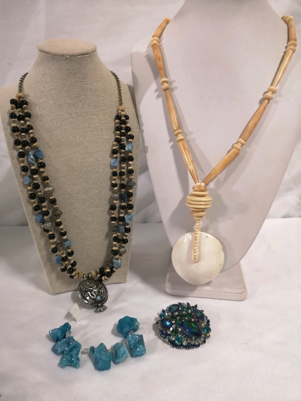 Stunning Brooch + Statement Necklaces