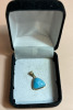 14K Gold Larimar Pendant Stamped - 5