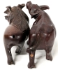 Vintage Carved Wooden Water Buffalo & Warthog Figures | 3.6" Tall ea - 5