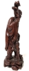 Fine Vintage Carved Wooden of Presumed Chinese God of Longevity Shou Lao with Striking Inlaid Eyes | 10" Tall - 3