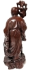 Fine Vintage Carved Wooden of Presumed Chinese God of Longevity Shou Lao with Striking Inlaid Eyes | 10" Tall - 4