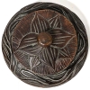Beautiful Vintage Hand Carved Circular Lidded Trinket Box with Flower & Vines Design | 8" Diameter x 4.75" Tall - 2