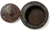 Beautiful Vintage Hand Carved Circular Lidded Trinket Box with Flower & Vines Design | 8" Diameter x 4.75" Tall - 3