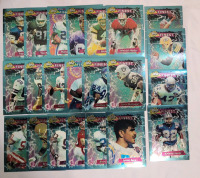 1995 Topps Finest NFL Football Jumbo Trading Card Set , #1 - #22 . Complete Set , each card measures 4"×5 5/8"