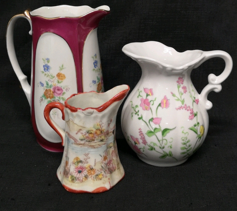 3 Vintage Pitchers - Japan & Poland