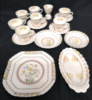 18 Vintage Spode Copeland Buttercup Pattern Dishes - Made in England