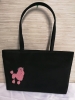 New Sydney Love Black Handbag with French Pink Poddles 14" Long & 8.5" Tall - 2