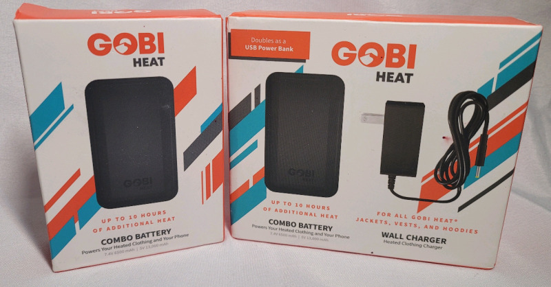 GOBI Heat Jacket & Vest Battery and Battery / Wall Charger Combo - New