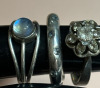 Three Size 6 Sterling Rings With Stones