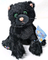 New Ganz WEBKINZ Plush Black Cat (HM135) with Sealed Secret Code | 7" Tall