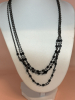 Mother of Pearl Black Bead Necklace Black chain Earrings - 5