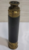 Vintage Brass Telescope with Leather Handle . Measures 15.5" long open & closed . No Makers Mark - 5