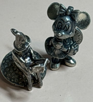 Sterling Vintage Minnie Mouse Sterling Elf Reading on a Toad Stool Vintage