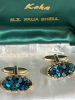 New Zealand Paua Shell Cuff Links Original Box Plus Black Onyx Sets - 2