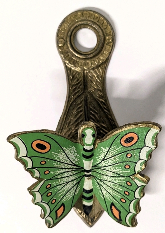 Vintage Signed Allied Brass Butterfly Clip | 2.15" x 1.5" x 4" Long