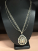 Elegant Rhinestone Filigree Teardrop 4 Strand Necklace 18 Inch - 4