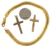 Gorgeous Gold Filled Jewelry: Signed GM F-14K Bracelet 7.5", Signed Ecco GF Cross 1.15" & Unstamped Non-Magnetic Cross 1" - 2