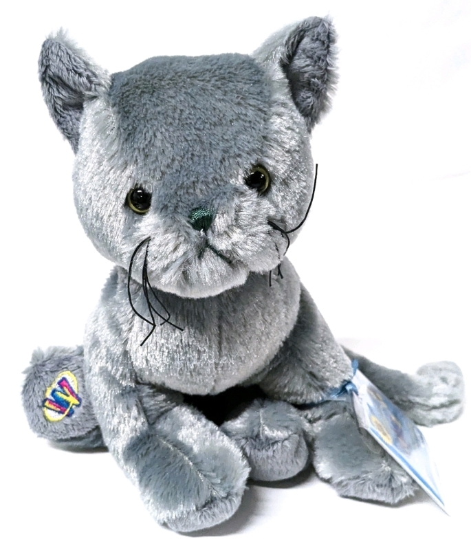 New Ganz WEBKINZ Plush Charcoal Cat (HM152) with Sealed Secret Code | 7" Tall