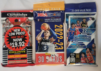 2022 - 2024 NBA Basketball Trading Card Packs . 2021 - 22 Panini , 2022 - 23 NBA Hoops & 2023 - 24 Panini . 3pks , Sealed